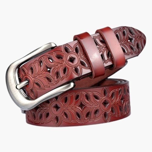 New ladies real leather belt Korean version casual hollow out decoration female belt jeans pants with students