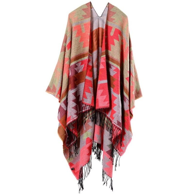 New Women's Travel Scarf Cardigan Poncho Cape Blanket Cloak Wrap Shawl Coat Indian thickly imitation cashmere Tassel Shawl