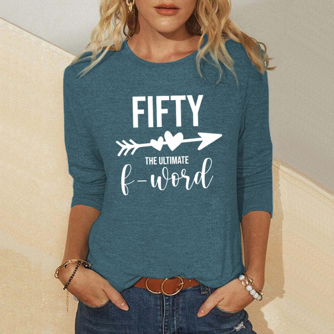 Women's Long Sleeve Fifty The Ultimate F-word Pullover