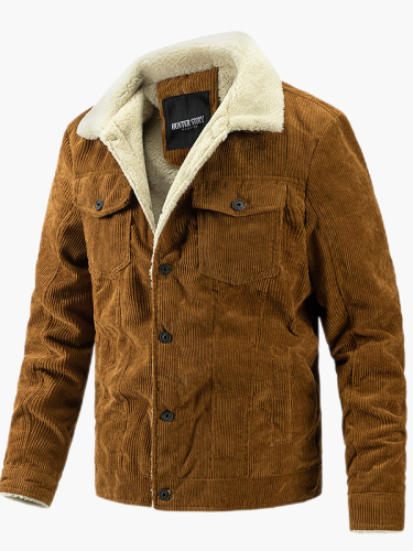 Fleece Warm Denim Winter Jacket Sherpa Lined Turn Down Collar for Cowboy