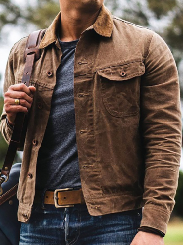 Western Cowboy Washed Vintage Jacket For Men True Oil Waxed Jacket