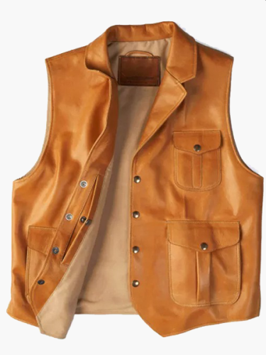 Mens Fashion Vintage Western Leather Vest
