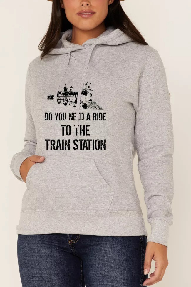 Pure cutton western outfit do you need a ride to the train station women's oversized hoodies