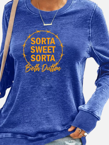 Women's Western Style Long Sleeve SORTA SWEET SORTA Beth Dutton Pullover Hoodies