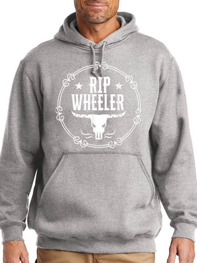 Copy Rip Wheeler Cow Head Hoodies  Midwight Over Size 5XL Pocket String Hoodies For Men