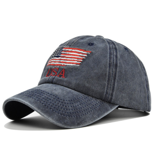 Washed and made old American baseball cap USA embroidered duck tongue cap