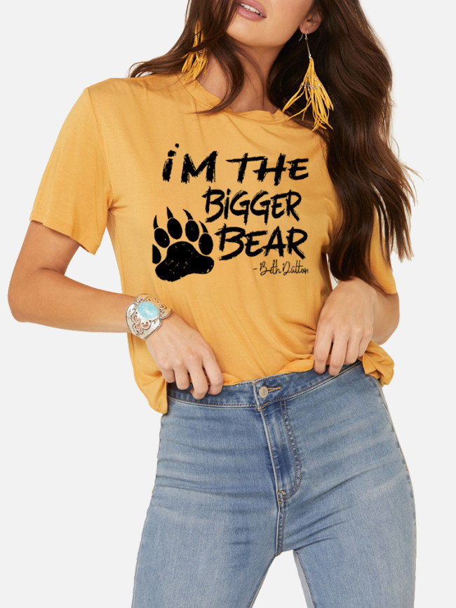 100% Cotton I Am The Bigger Bear Beth Dutton's Quote Loose Casual Wear Tee With Oversize 5XL For Women