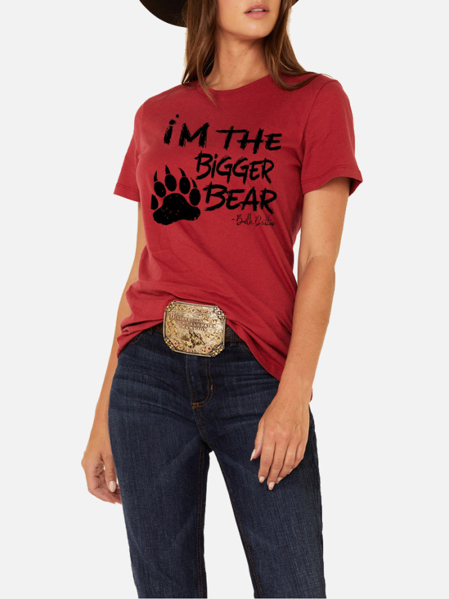 100% Cotton I Am The Bigger Bear Beth Dutton's Quote Loose Casual Wear Tee With Oversize 5XL For Women