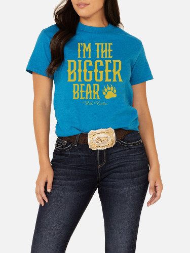 Women's 100% Cotton I Am The Bigger Bear Beth Dutton's Quote Loose Casual Wear Tee With Oversize 5XL