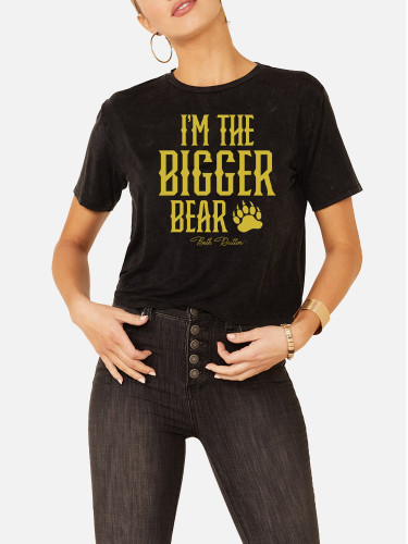 Women's 100% Cotton I Am The Bigger Bear Beth Dutton's Quote Loose Casual Wear Tee With Oversize 5XL