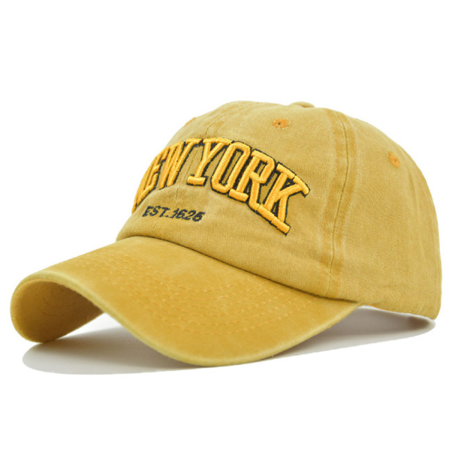 Washed cotton Hat New York Embroidered Baseball Hat duck tongue hat Baseball sun hat