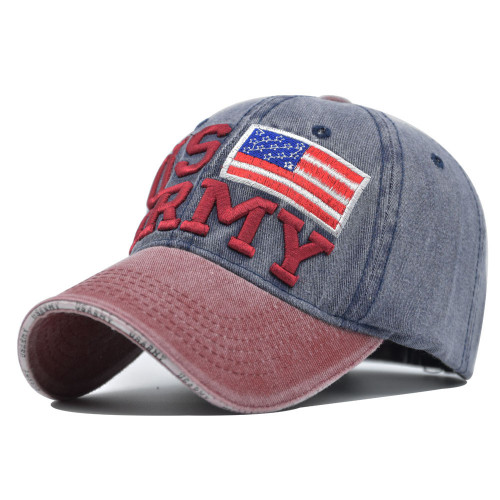 American flag washed baseball cap spring and summer 3D embroidered letter baseball cap