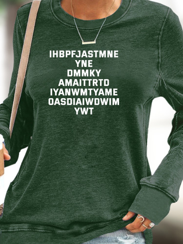 Women's Funny Words SW Classic IHBPFJASTMNE Sweatshirt Long Sleve