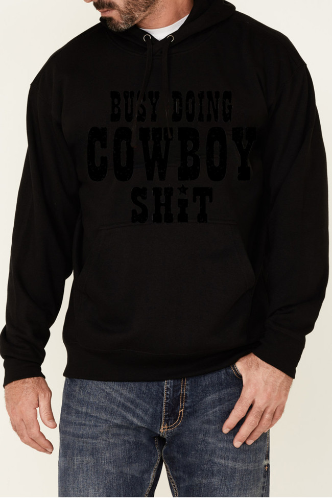 Cowboy Busy Doing Cowboy Quote for Men String Hoodies