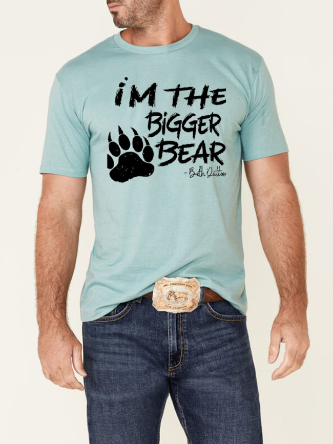 100% Cotton I Am The Bigger Bear Beth Dutton's Quote Loose Casual Wear Tee With Oversize 5XL For Men