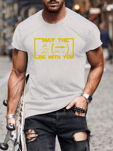 Men's Short Sleeve May The Be With You Funny Words SW Classic T-shirt S-5XL