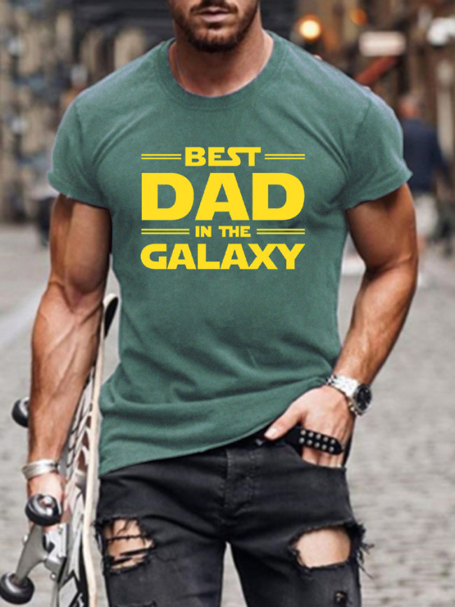 Men's Short Sleeve Best DAD In The Galaxy Funny Words SW Classic T-shirt S-5XL