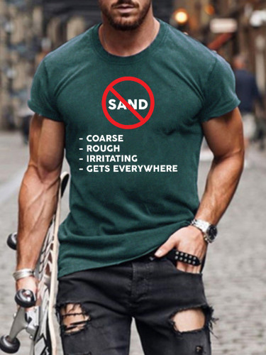 Men's Short Sleeve Sand Banned Funny Words SW Classic T-shirt S-5XL
