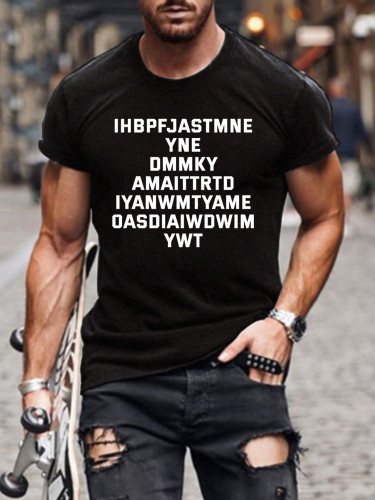 Men's Short Sleeve IHBPFJASTMNE Funny Words SW Classic T-shirt S-5XL
