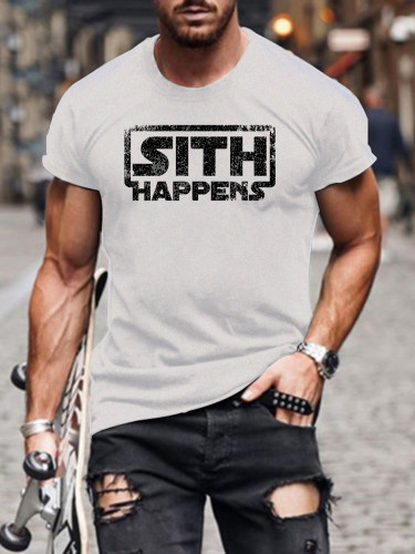 Men's Short Sleeve Sith Happens Funny Words SW Classic T-shirt S-5XL
