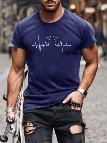Men's Short Sleeve Electrocardiogram Funny Words SW Classic T-shirt S-5XL