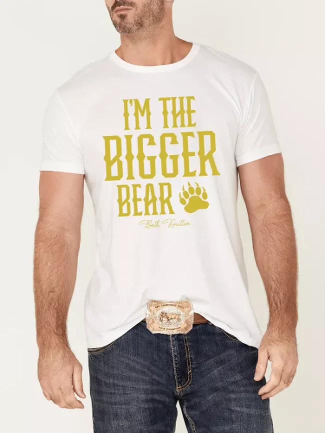 Men's 100% Cotton I Am The Bigger Bear Beth Dutton's Quote Loose Casual Wear Tee With Oversize 5XL