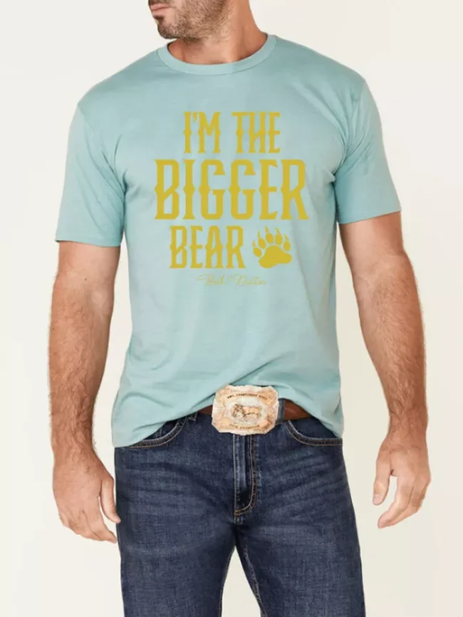 Men's 100% Cotton I Am The Bigger Bear Beth Dutton's Quote Loose Casual Wear Tee With Oversize 5XL
