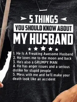 Five Things About My Husband Crew Neck Sweatshirt