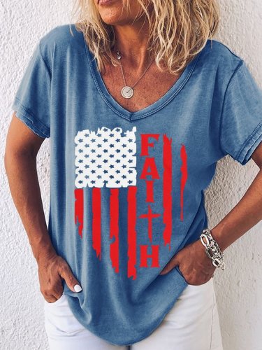 American Flag Faith Women's T-Shirt