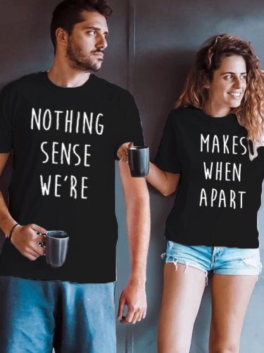 Valentine's Day Round Neck Short-Sleeved Funny Couple‘S T-Shirt