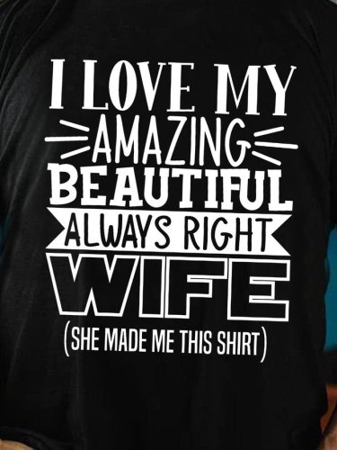 I Love My Amazing Wife Short Sleeve Casual Shirts & Tops