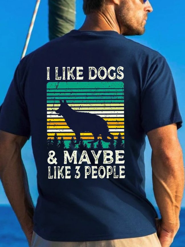 I Like Dogs And Maybe 3 People Print Shirts & Tops