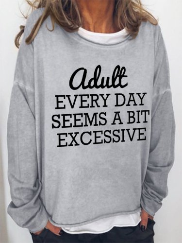 Funny letter print round neck long-sleeved sweatshirt
