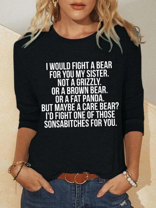 Would fight a bear for sister Women's Sweatshirt