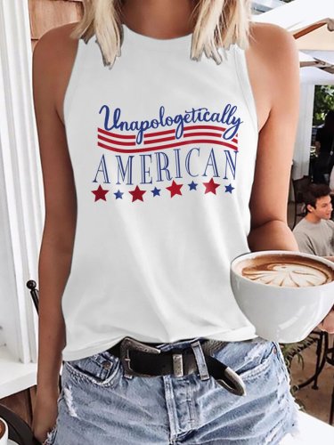 Unapologetic American Graphic Sleeveless Tank Top