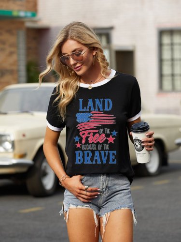 Land Of The Free Because Of The Brave Ringer Tshirt
