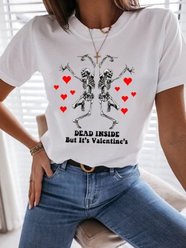Valentine's Day Round Neck Short Sleeve Couple T-Shirt