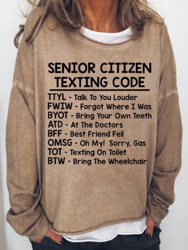 Senior Texting Grandparent Women's Sweatshirt