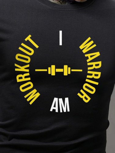 Casual I Am Workout Warrior Print Shirts & Tops