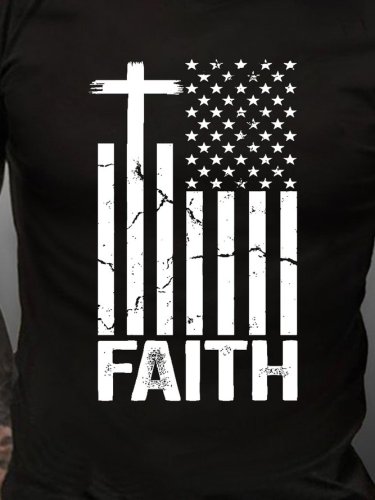 Faith Printed Short Sleeve Casual Shirts & Tops