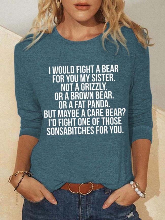 Would fight a bear for sister Women's Sweatshirt