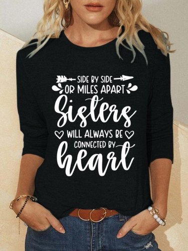 Sisters Will always Be Connected By Heart Shirts & Tops