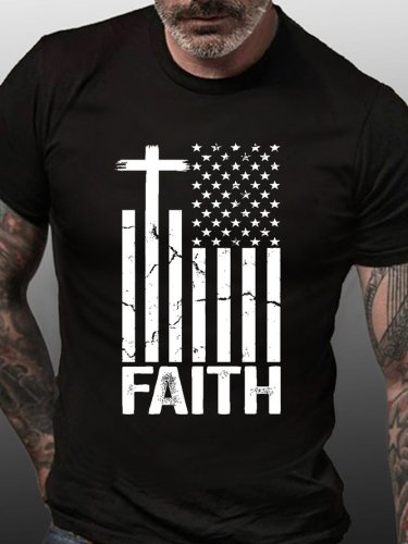Faith Printed Short Sleeve Casual Shirts & Tops