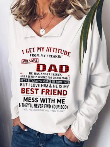 I Get A Awesome Dad Print Sweatshirt