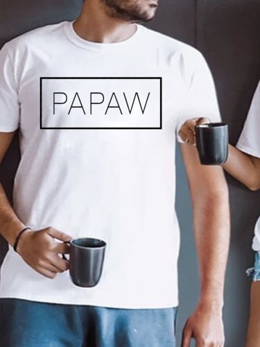 Papaw & Mamaw Print Casual Crew Neck Couple Graphic T-Shirts