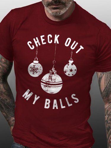 Check Out My Balls Crew Neck Short Sleeve Shirts & Tops