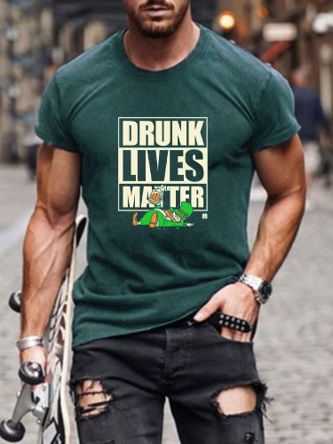 Short Sleeve Drunk Lives Matter St Patrick Shirt S-5XL for Men