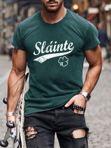 Short Sleeve Slainte Shamrock Sweatshirt S-5XL for Men