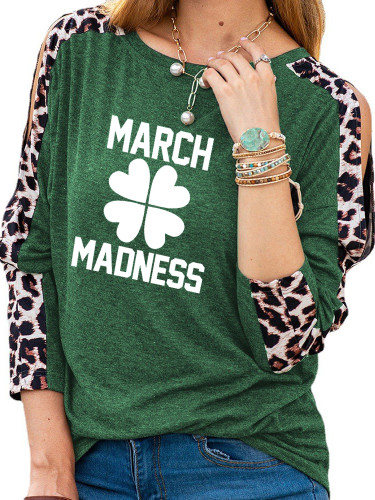 Four Leaf Clover Sweatshirt March Madness Women's Long Sleeve St Patrick's Day Top