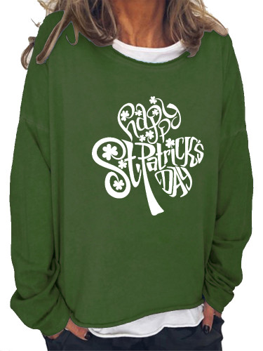 Shamrock Sweatshirt Happy St Patrick's Day Women's Pullover Hoodie